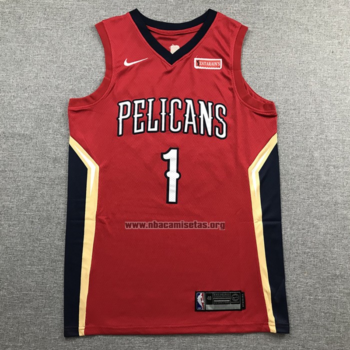 Camiseta New Orleans Pelicans Zion Williamson NO 1 Statement 2019-20 Rojo